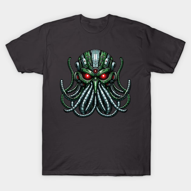 Biomech Cthulhu Overlord S01 D33 T-Shirt by Houerd